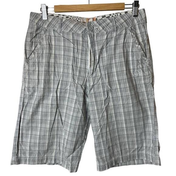 OP Gray Plaid Flat Front Shorts Men's Size 30 - Picture 1 of 4